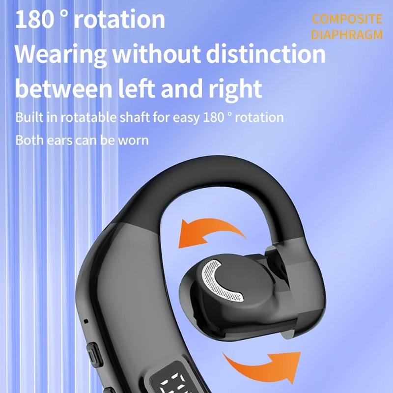 Wireless Earbuds with Digital Display and Stereo Sound - Black