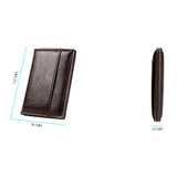 Ultra Thin Pu Leather Card Holder Mini - Coffee - Side View