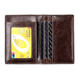 Ultra Thin Pu Leather Card Holder Mini - Coffee - 45-Degree Angle