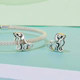 925 Sterling Silver Dog Bead Bracelet Cute & Hollow - Top-Down View