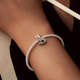 925 Sterling Silver Dog Bead Bracelet Cute & Hollow - Rear View