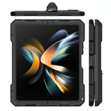 For Samsung Galaxy Z Fold4 5G Waterproof Metal Phone Case With Folding Holder - Black - Extra Image