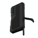 For Samsung Galaxy Z Fold4 5G Waterproof Metal Phone Case With Folding Holder - Black - Extra Image