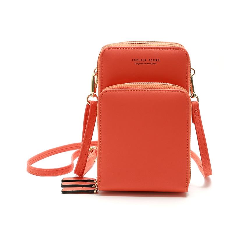 Women Pu Mobile Phone Shoulder Bag Large Capacity - Red