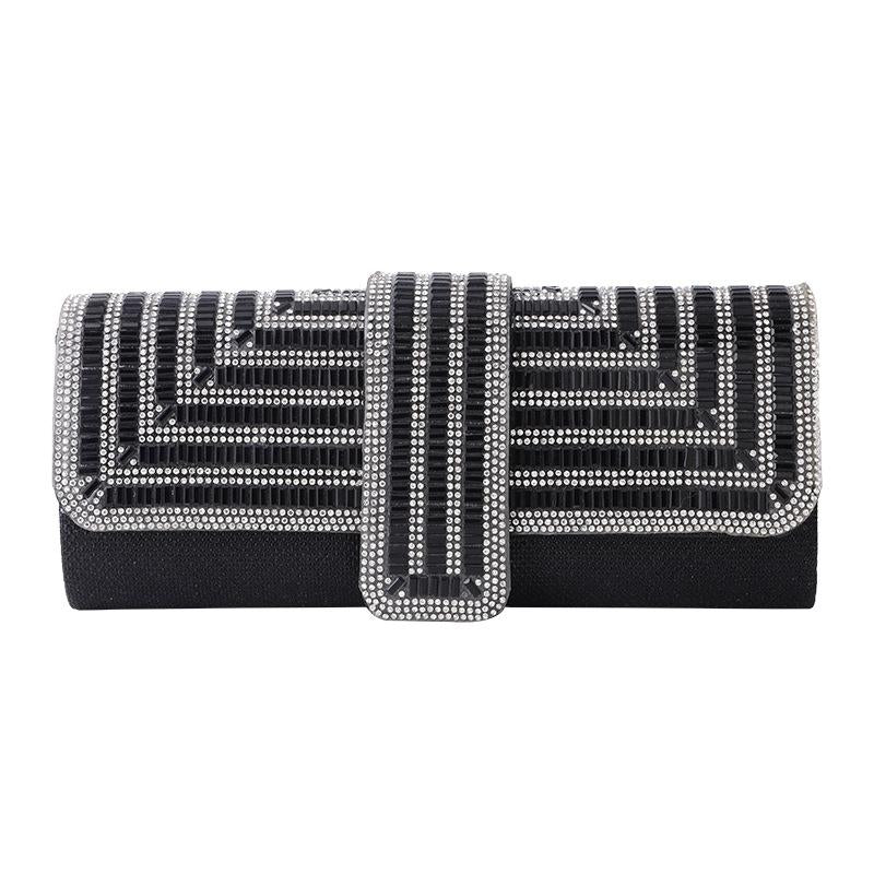 Black Shoulder Bag For Ladies Elegant Hand Messenger - Silver