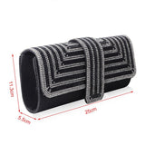 Black Shoulder Bag For Ladies Elegant Hand Messenger - Silver