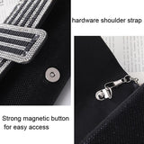 Black Shoulder Bag For Ladies Elegant Hand Messenger - Silver