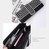 Black Shoulder Bag For Ladies Elegant Hand Messenger - Silver