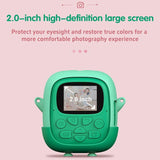 720P Hd Reversible Mini Digital Camera For Children - Cartoon Print - Pink - Low Angle