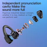 Digital Display Bluetooth Headset with Noise Reduction and Charging Bin - Black - Top-Down View