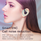 Digital Display Bluetooth Headset with Noise Reduction and Charging Bin - Black - Rear View