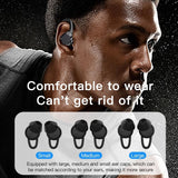Digital Display Bluetooth Headset with Noise Reduction and Charging Bin - Black - Close-Up Angle