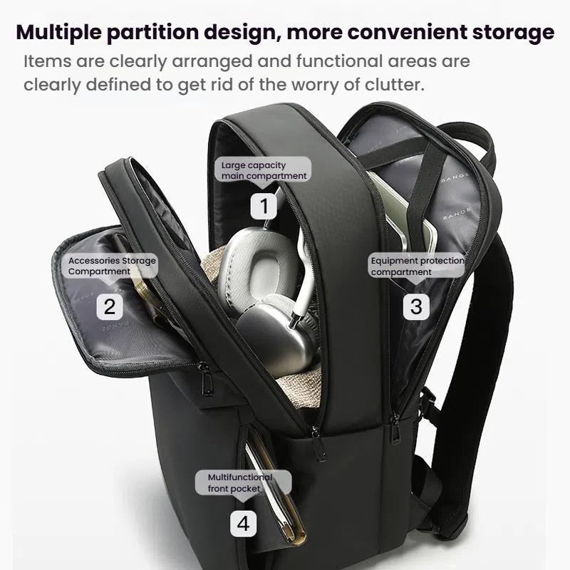 Large Capacity Business Shoulder Bag For Men - Gray