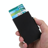 Aluminum Rfid Blocking Credit Card Holder - Red - Close-Up Angle