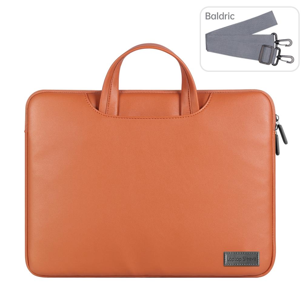 13 / 14 Inch Waterproof Pu Laptop Inner Bag - Brown