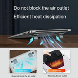 Desktop Folding Notebook Stand with Invisible Height Increase and Storage - Gray - Rear View