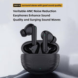Wireless Noise-cancelling Earbuds with Charging Case - White - Close-Up Angle