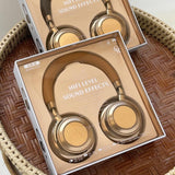 Retro Wireless Bluetooth Headset - Metal Head-mounted - Silver Brown - Extra Image