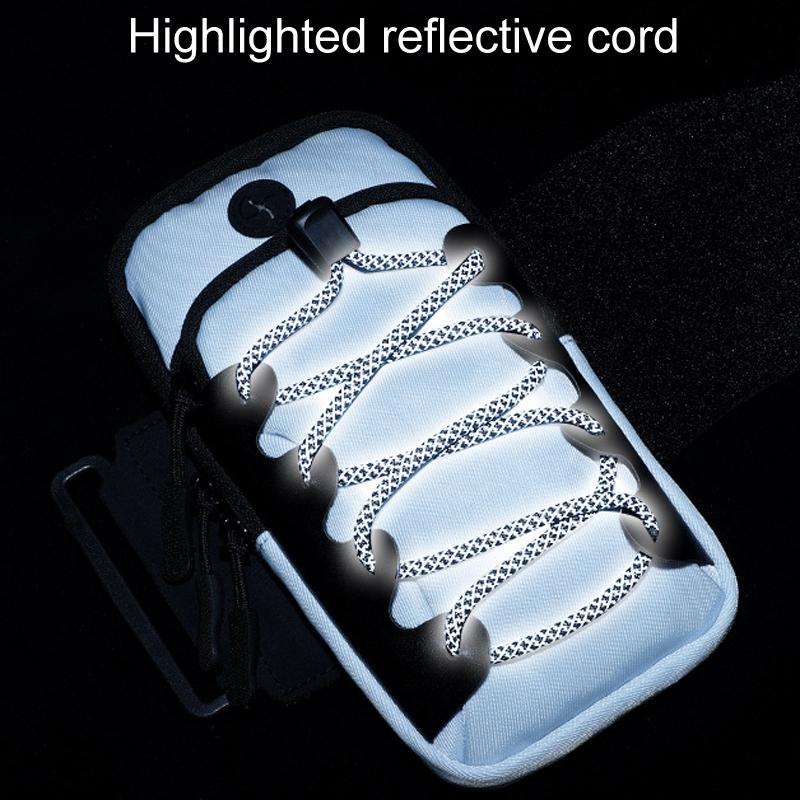 Reflective Cell Phone Arm Bag For Outdoor Fitness - Black