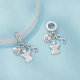 925 Sterling Silver Guardian Angel Good Luck Pendant - 45-Degree Angle