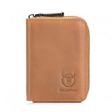 Men'S Leather Card Holder Casual Driver License Wallet - Black