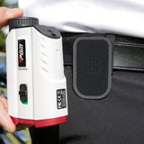 Lightweight Golf Rangefinder with Magnetic Buckle and Belt Clip - Black - Side View