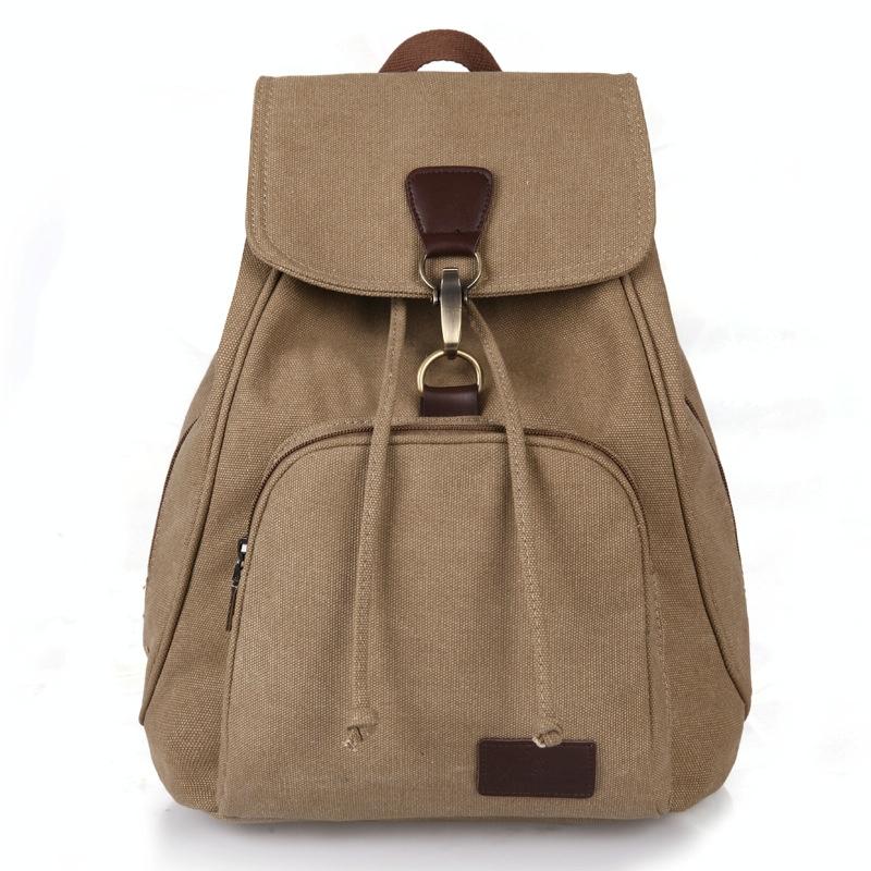 Women Canvas Laptop Backpack - Compact and Stylish - Black