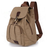Women Canvas Laptop Backpack - Compact and Stylish - Black