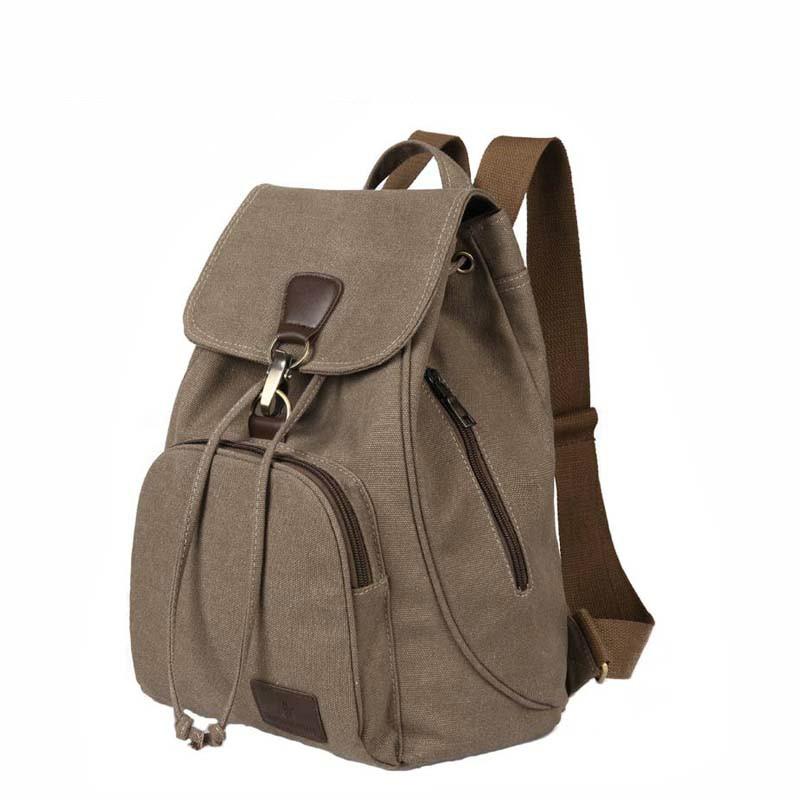 Women Canvas Laptop Backpack - Compact and Stylish - Black