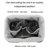 Complete Accessories Storage Bag For Dyson Hair Dryer - Black - 45-Degree Angle