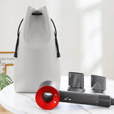 Complete Accessories Storage Bag For Dyson Hair Dryer - Black - Close-Up Angle