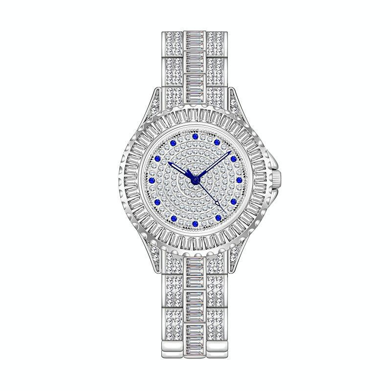 Diamond-Inlaid Women Chain Watch - Elegant Jewelry