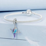 925 Sterling Silver Gradient Kingfisher Pendant In - Front View