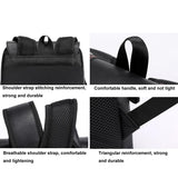 Large Capacity Pu Leather Laptop Backpack For Travel & School - Black