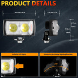 11W / Dc 9 - 30V Three - Sided Flash Motorcycle Spotlight Black - Side View