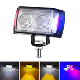 11W / Dc 9 - 30V Three - Sided Flash Motorcycle Spotlight Black - Top-Down View