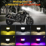 11W / Dc 9 - 30V Three - Sided Flash Motorcycle Spotlight Black - 45-Degree Angle