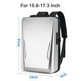 15.6-17.3 Inch Hard Shell Gaming Backpack for Men - Black - Top-Down View