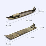 Fisherman Incense Burner with Ash Catcher and Stand - Fishing Boat - Rear View