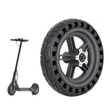 Shock-absorbing Honeycomb Tire for Xiaomi M365 Electric Scooter with 8.5 Rear Wheel - Black Hub - Front View