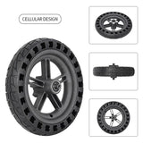 Shock-absorbing Honeycomb Tire for Xiaomi M365 Electric Scooter with 8.5 Rear Wheel - Black Hub - 45-Degree Angle