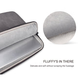 13.3 Inch Sheepskin Notebook Inner Bag - Natural - Deep Space Gray - Rear View