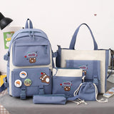 5-piece Girls Backpack Set - Lightweight and Versatile - Blue - Low Angle