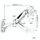 Gas Spring Wall-mounted Monitor Stand - Factory Design - Top-Down View