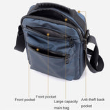 Men Oxford Cloth Crossbody Chest Bag Sporty And Versatile - Navy Blue - Top-Down View