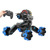 Remote Control Car with Soft Bomb - Four-wheel Battle Blooming Tire Spray - Blue - Front View
