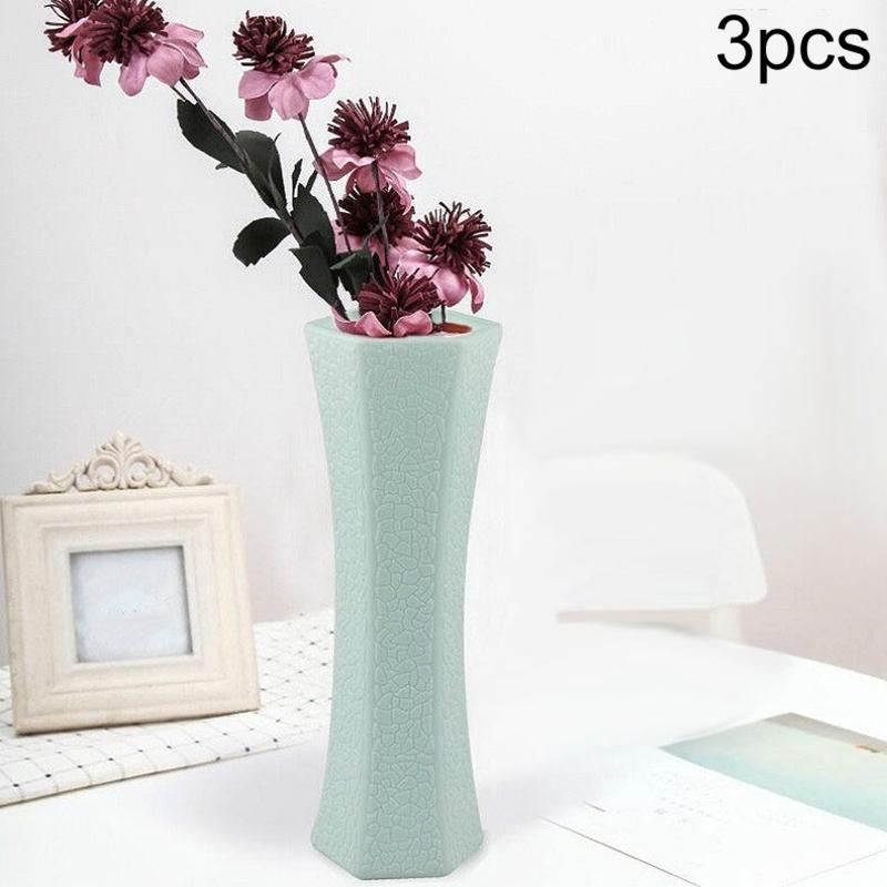 3-piece Plastic Hydroponic Vase Set for Creative Home Decor - White
