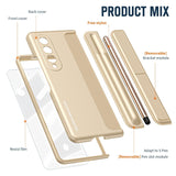 For Samsung Galaxy z Fold4 5G Samsung Galaxy z Fold4 2-in-1 Detachable Folding Case with Holder & Pen Slot - Black - Low Angle