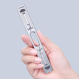 Foldable Aluminum Laptop Stand - Adjustable Height Base - Silver