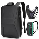 Expandable Business Backpack For Men Black - Front View